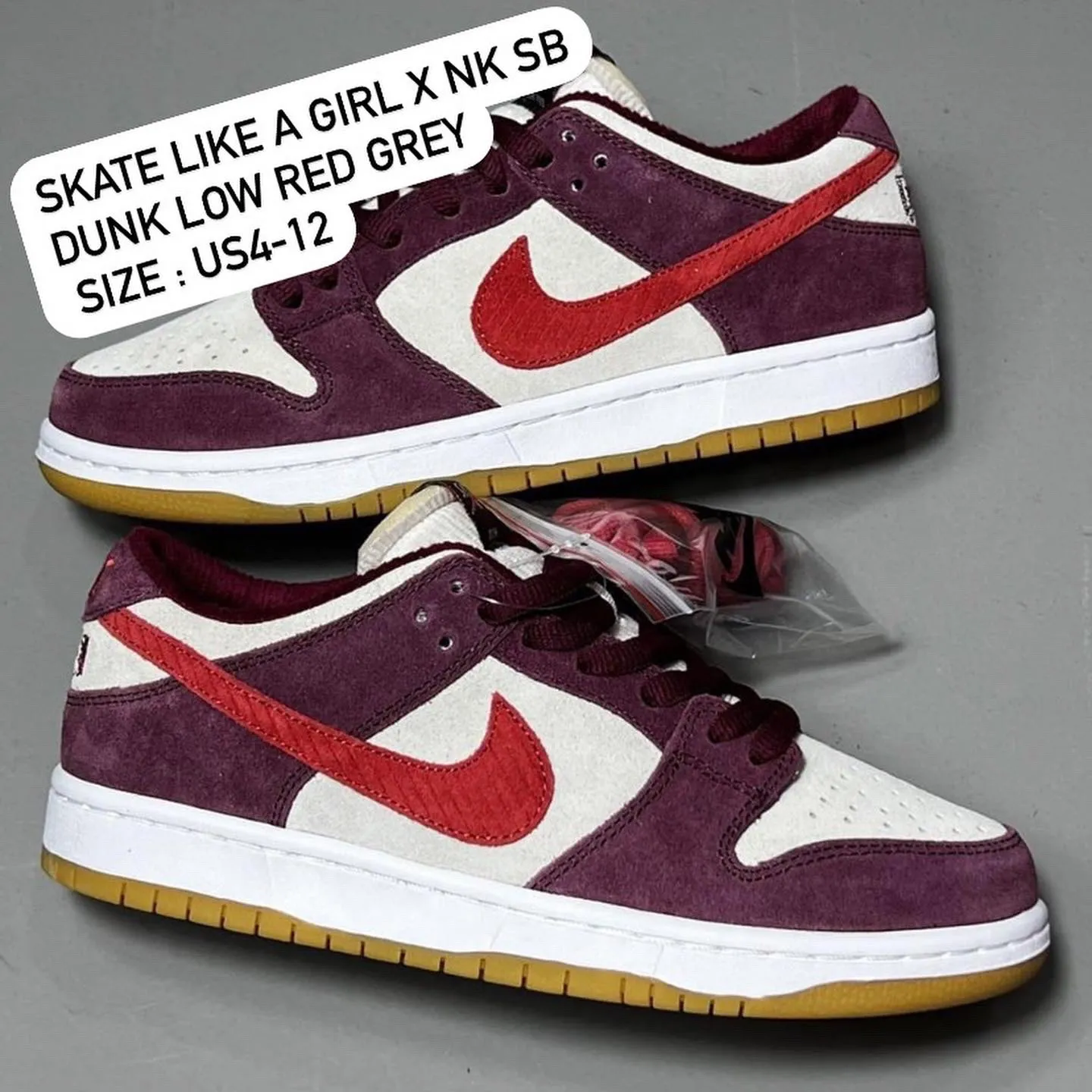 NIKE SB Dunk Low Red Grey NIKE SB Dunk Low Red Grey